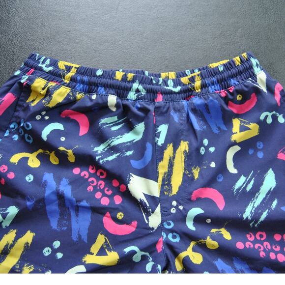 Maamgic Blue Pattern 2 in 1 Stretch Short Lined Gym Shorts - Picture 8 of 8